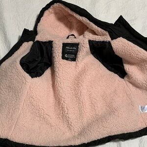 Kids Black and Pink Puffer Jacket